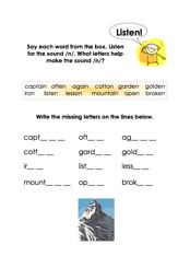 Listen for the sound "n"